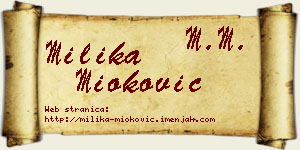 Milika Mioković vizit kartica
